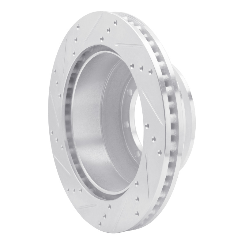 Ford E-350 Super Duty Brake Rotor (1) - Rear Right - R1 Concepts - Drilled & Slotted - Silver - `99-`07